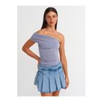 Dilvin 31090 Asimetrik Bluz-gri