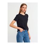 Dilvin 3471 Bisiklet Yaka Basic Siyah Kadın T-Shirt