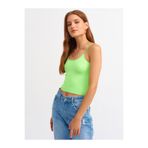 Dilvin 3528 Lastikli Crop Top-neon Yeşil