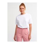 Dilvin 3683 Beyaz Basic T-shirt