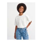 Dilvin 3683 Ekru Basic T-shirt