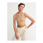 Dilvin 3775 Camel Polo Yaka Kadın T-shirt