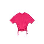 Dilvin 3790 Fuşya Yanı Bağcıklı T-shirt
