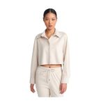 Dilvin 50493 Dökümlü Süet Crop Gömlek, 38, 101A50493, Bej, Kadın