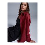 Dilvin 50532 Süet Gömlek Ceket, Bordo, 38