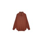 Dilvin 50535 Oversize Gömlek, 36, 101A50535, Kiremit, Kadın