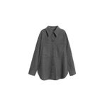 Dilvin 50537 Örme Oversize Gömlek-, 38, 101A50537, Gri, Kadın