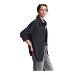 Dilvin 50537 Örme Oversize Gömlek-, 38, 101A50537, Siyah, Kadın