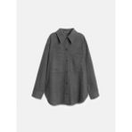 Dilvin 50537 Örme Oversize Gömlek-Gri - 38