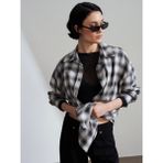 Dilvin 50538 Yün Karışımlı Oversize Gömlek-Gri - 36