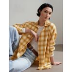 Dilvin 50538 Yün Karışımlı Oversize Gömlek-Sarı - 40