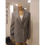 Dilvin 60767 Blazer Ceket-Gri - 38 - Gri - Beyaz
