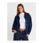 Dilvin 65359 Yakası Kadife Rins Yıkama Denim Mont-Lacivert
