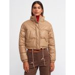 Dilvin 6878 Camel Kadın Şişme Mont