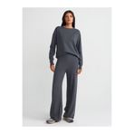 Dilvin 70163 Beli Lastikli Triko Pantolon-Füme M.