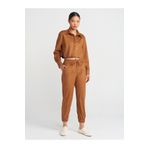 Dilvin 71594 Manşetli Jogger Süet Pantolon-Taba