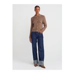 Dilvin 71758 Paçası Kıvrık Simli Denim Pantolon-Lacivert