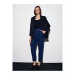 Dilvin 72205 Kemerli Kısa Paça Kumaş Pantolon-İndigo