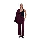 Dilvin 72235 Kemerli Düz Kesim Pantolon-, 36, 101A72235, Bordo, Kadın