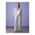 Dilvin 72682 Kemerli Pileli Pantolon-Gri