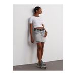 Dilvin 80565 Çift Renkli Mini Denim Etek-Gri