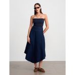 Dilvin 80596 %100 Pamuk Denim Kloş Etek-Lacivert - 38