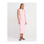 Dilvin 91099 Vücuda Oturan Midi Elbise-Toz Pembe
