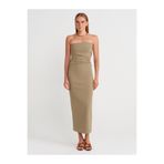 Dilvin 91368 Straplez Midi Elbise-Çağla