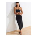 Dilvin 91368 Straplez Midi Elbise-Siyah
