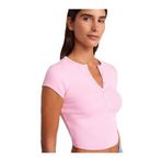 Dilvin Açık Pembe Çıtçıtlı Kısa Kollu Bluz, 36, 101A31719, Açık Pembe, Kadın