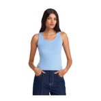 Dilvin Askılı Fitilli İnce Dokulu Triko Bluz, Standart, 101A10748, Mavi, Kadın