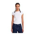 Dilvin Bisiklet Yaka Basic T-shirt, 36, 101A31779, Beyaz, Kadın