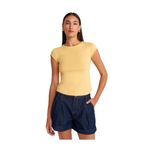 Dilvin Bisiklet Yaka Basic T-shirt, 36, 101A31779, Sarı, Kadın