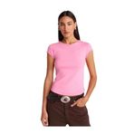 Dilvin Bisiklet Yaka Basic T-shirt, 40, 101A31779, Pembe, Kadın