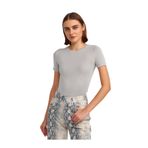 Dilvin Bisiklet Yaka Basic T-shirt Açık Gri, 36, 101A30747, Açık Gri, Kadın