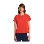 Dilvin Bisiklet Yaka Dikiş Detaylı T-shirt, 38, 101A31757, Kırmızı, Kadın