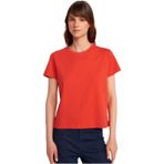 Dilvin Bisiklet Yaka Dikiş Detaylı T-shirt, 40, 101A31757, Kırmızı, Kadın