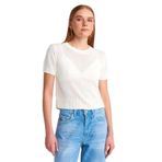 Dilvin Bisiklet Yaka İnce Dokulu Triko Bluz, Standart, 101A10718, Ekru, Kadın