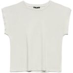Dilvin Bisiklet Yaka Pamuklu T-shirt, 36, 101A03504, Gri, Kadın