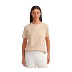 Dilvin Bisiklet Yaka Pamuklu T-shirt, 36, 101A30740, Açık Bej, Kadın