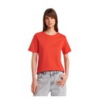 Dilvin Bisiklet Yaka Pamuklu T-shirt, 38, 101A31763, Kırmızı, Kadın
