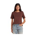 Dilvin Bisiklet Yaka Pamuklu T-Shirt, 40, 101A31763, Açık Kahve, Kadın