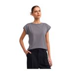 Dilvin Bisiklet Yaka Penye T-shirt, 36, 101A03504, Füme, Kadın
