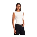 Dilvin Büzgülü Basic T-shirt, 36, 101A21054, Ekru, Kadın