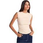 Dilvin Büzgülü Basic T-shirt, 36, 101A21054, Taş, Kadın
