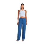 Dilvin Çizgili Lyocell Denim Pantolon, 36, 101A72022, Lacivert, Kadın
