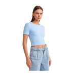 Dilvin Crop T-Shirt, 36, 101A30124, Mavi, Kadın