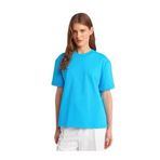 Dilvin Dekoratif Dikişli Bisiklet Yaka T-shirt, 38, 101A30312, Turkuaz, Kadın