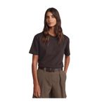 Dilvin Dekoratif Dikişli Bisiklet Yaka T-shirt, 40, 101A30312, Koyu Kahve, Kadın