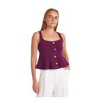 Dilvin Düğmeli Peplum Bluz, 38, 101A31979, Mor, Kadın